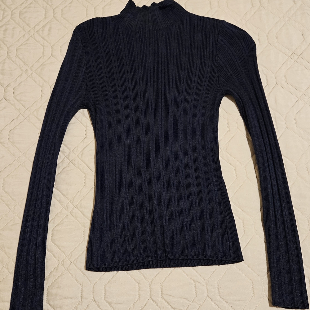 Abercrombie & Fitch Navy Ribbed Turtleneck